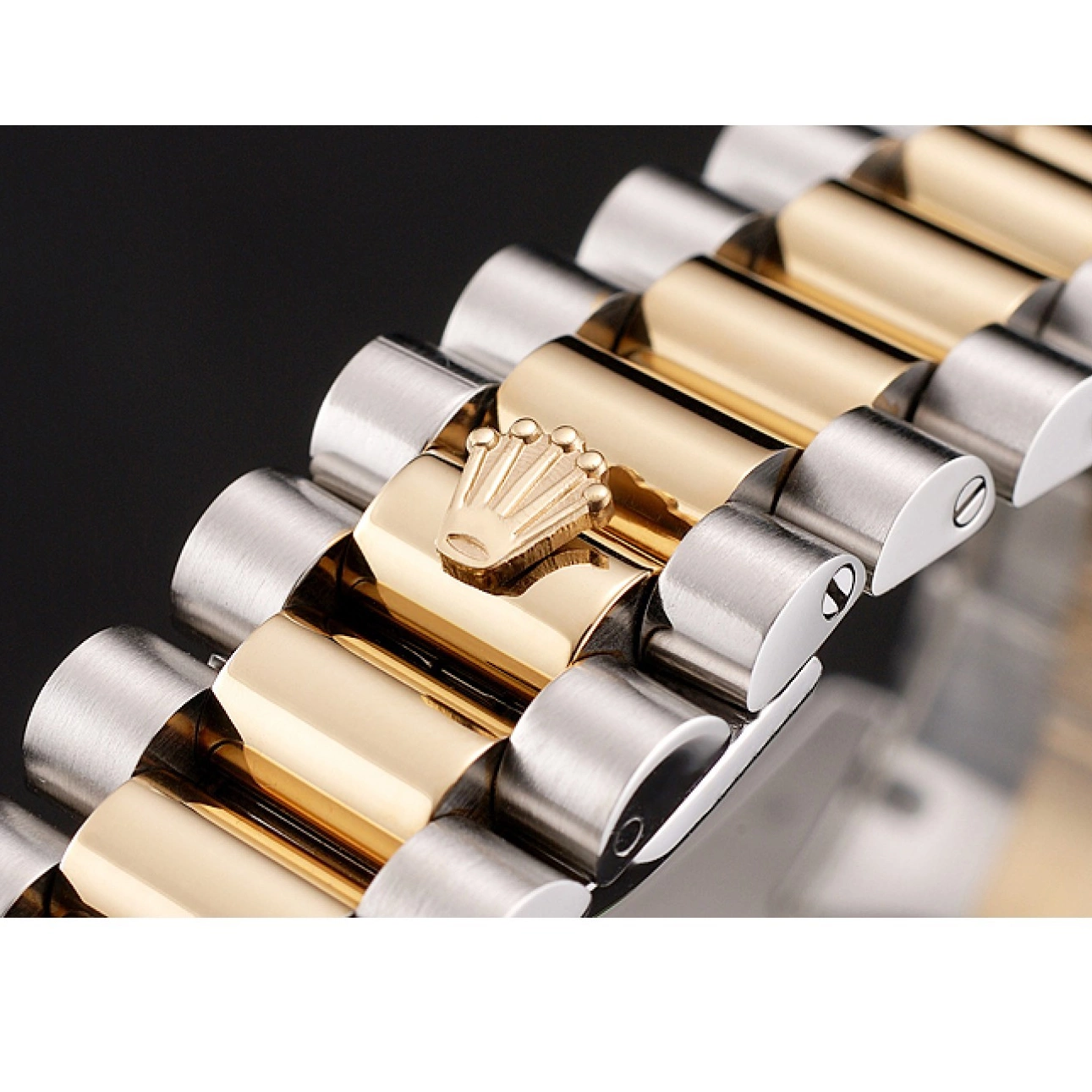AAA replica watch Swiss Bezel Day-Date Tone Rolex 1454103 Dial Bracelet Two Diamond Champagne 0707